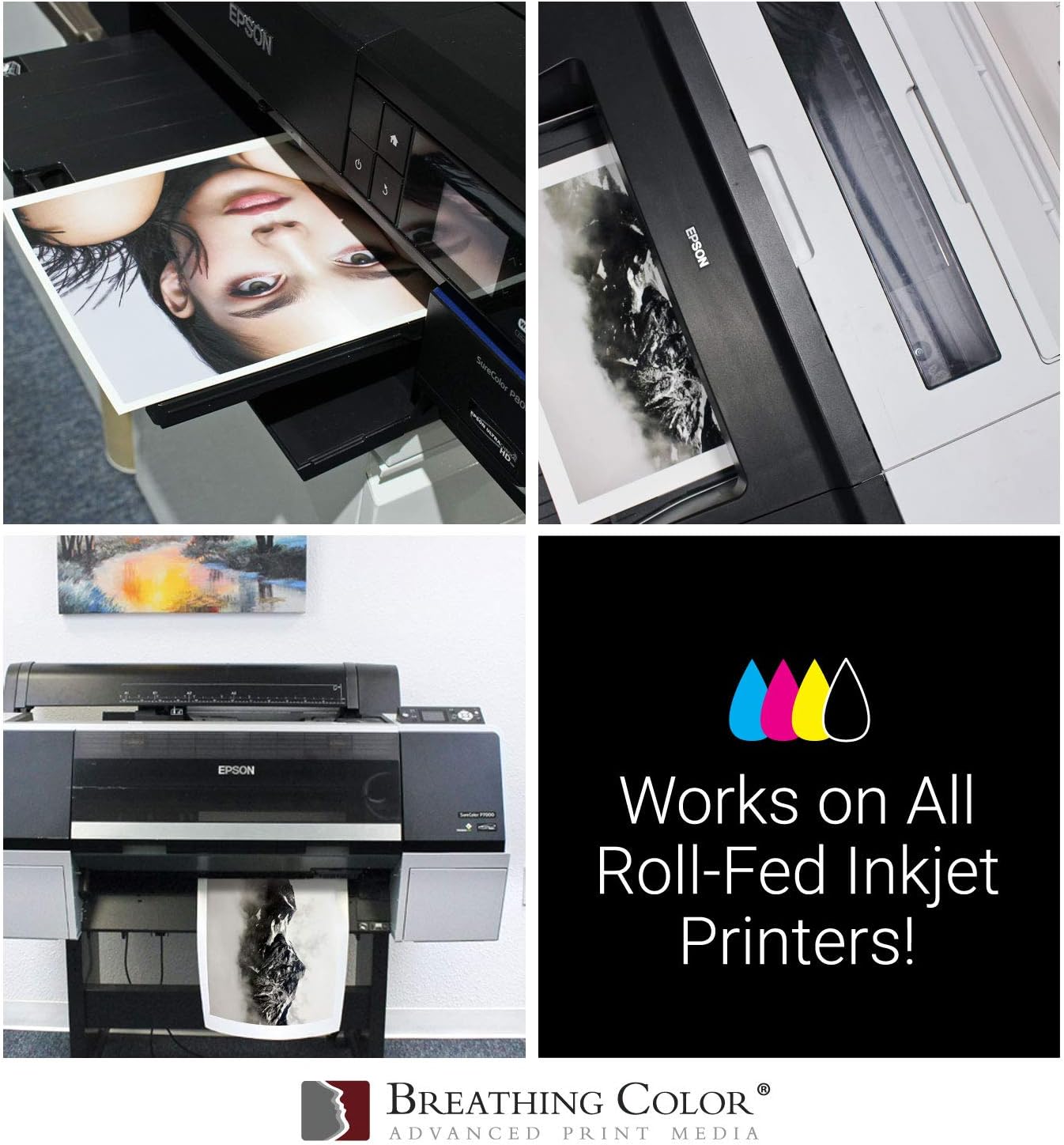 Optica One is a Luxurious 300 gsm Smooth Matte Fine Art Inkjet Paper Featured in a 17"x40' Roll; Its Bright White Color Makes It Ideal for Black and White and Color Prints. 100% Archival Certified