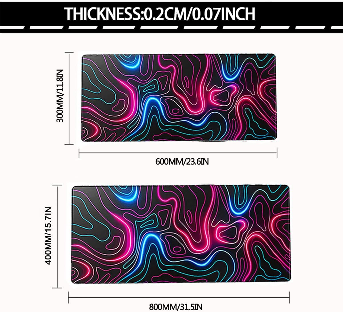 Large Mouse Pad for Desk - Gaming Mouse Pad with Non-Slip Base Stitched Edges, Desk Mat Desk Pad for Keyboard and Mouse