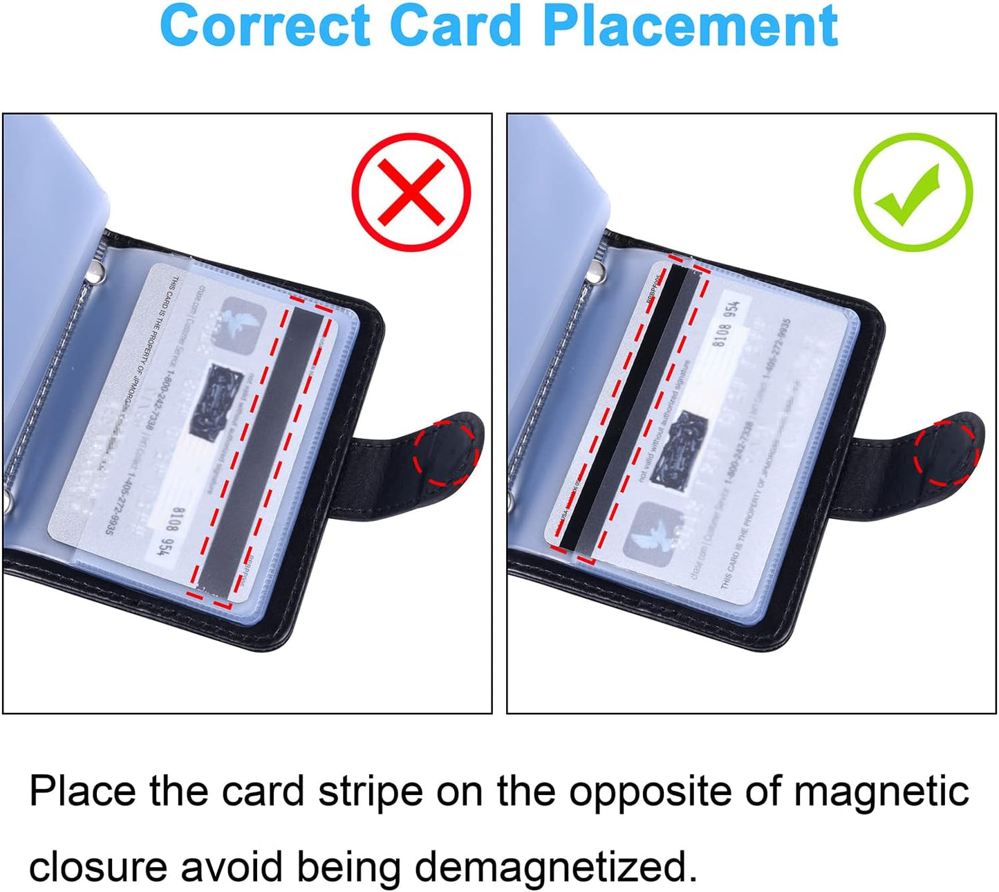Wisdompro Credit Card Holder, Slim Leather RFID Blocking Wallet Debit Card Protector Organizer Case (Build in 20 Card Slot & 7 Small Cells for Memory Cards)-Vertical Black