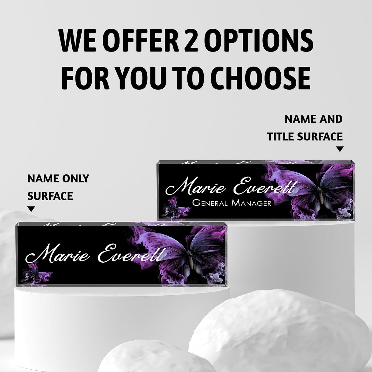 Custom Name Plate for Desk | Personalized Desk Name Plate | Personalized Boss Employee Appreciation Gifts | Acrylic Name Plate Office Desk Accessories