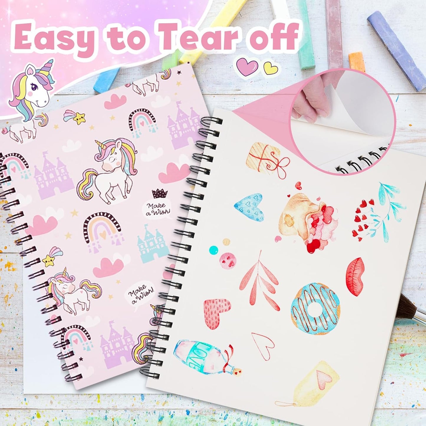 conda 8.5 x 11 Inch Sketchbook, Top Spiral Bound Sketch Pad, 100 Sheets (68 lb/100 GSM), Durable Acid-Free Sketch Paper, Drawing and Sketching Paper for Kids Adult Beginners