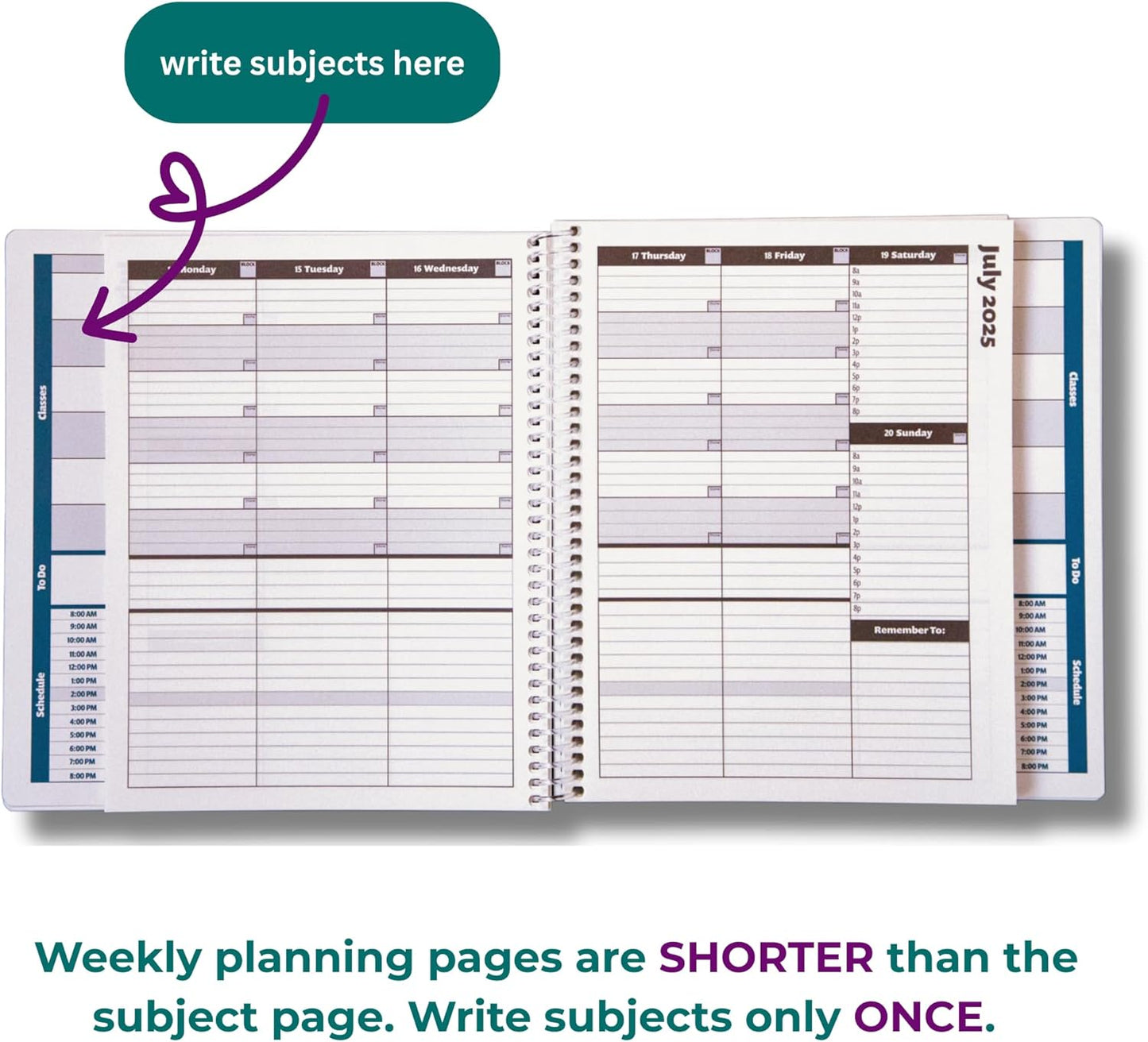 Order Out Of Chaos 2025-2026 Academic Planner, Daily, Weekly & Monthly Time Management School Agenda, Size 8.5x8.25 (Berry Blue)