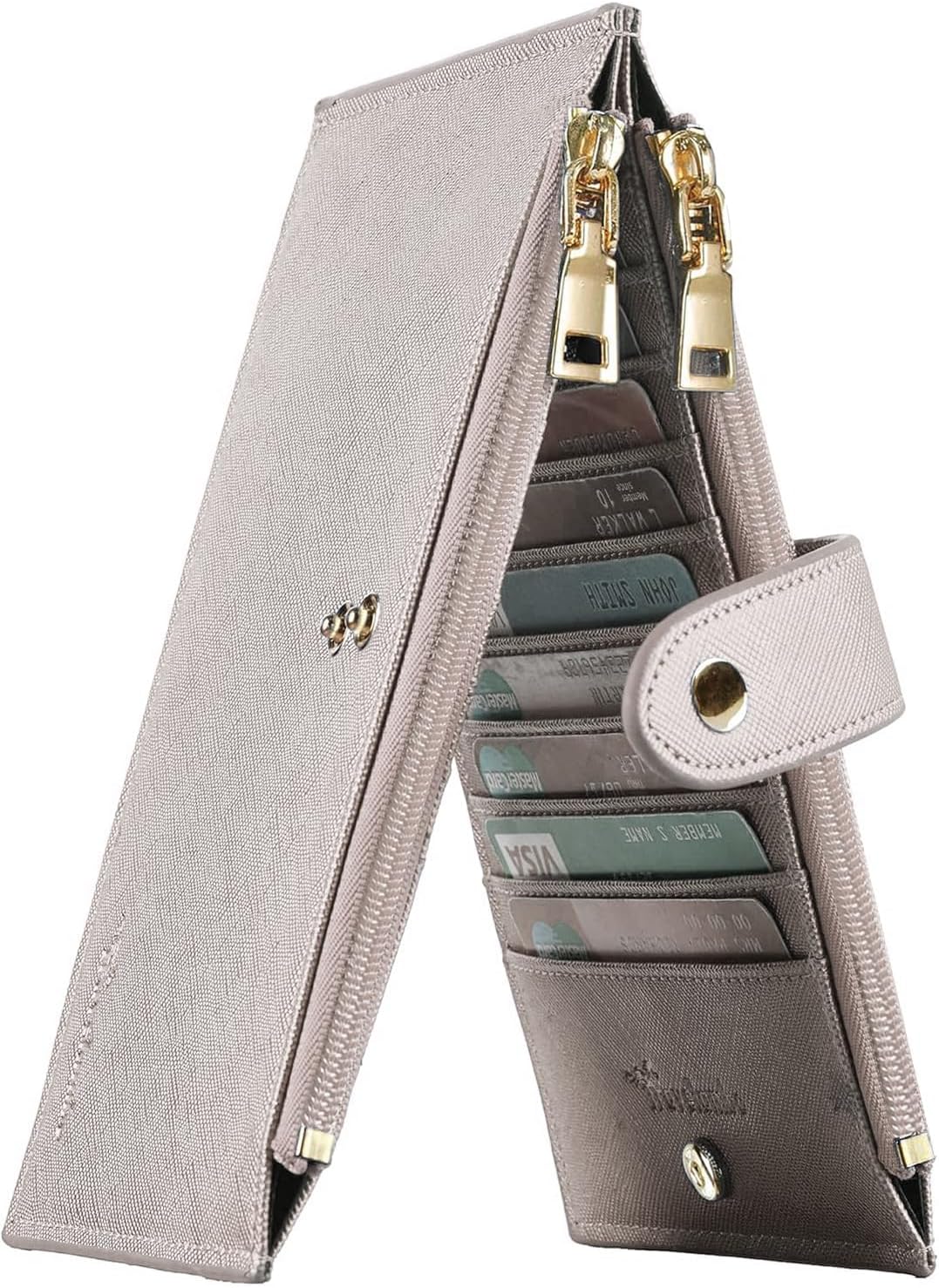 Travelambo RFID Wallet Women Large Size Bifold Multi Card Wallet Case with Zipper Pocke Credit Card Holder for Women