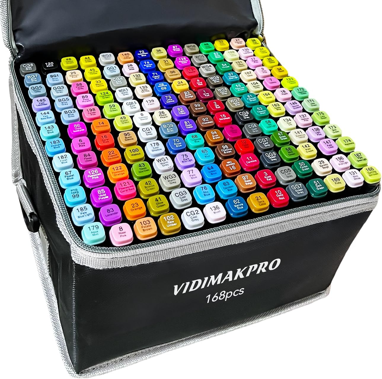 Alcohol Markers 168 Colors with Base Dual Tip Art Drawing Markers for Kids Students and Adults Comics Sketching Illustration - Refillable