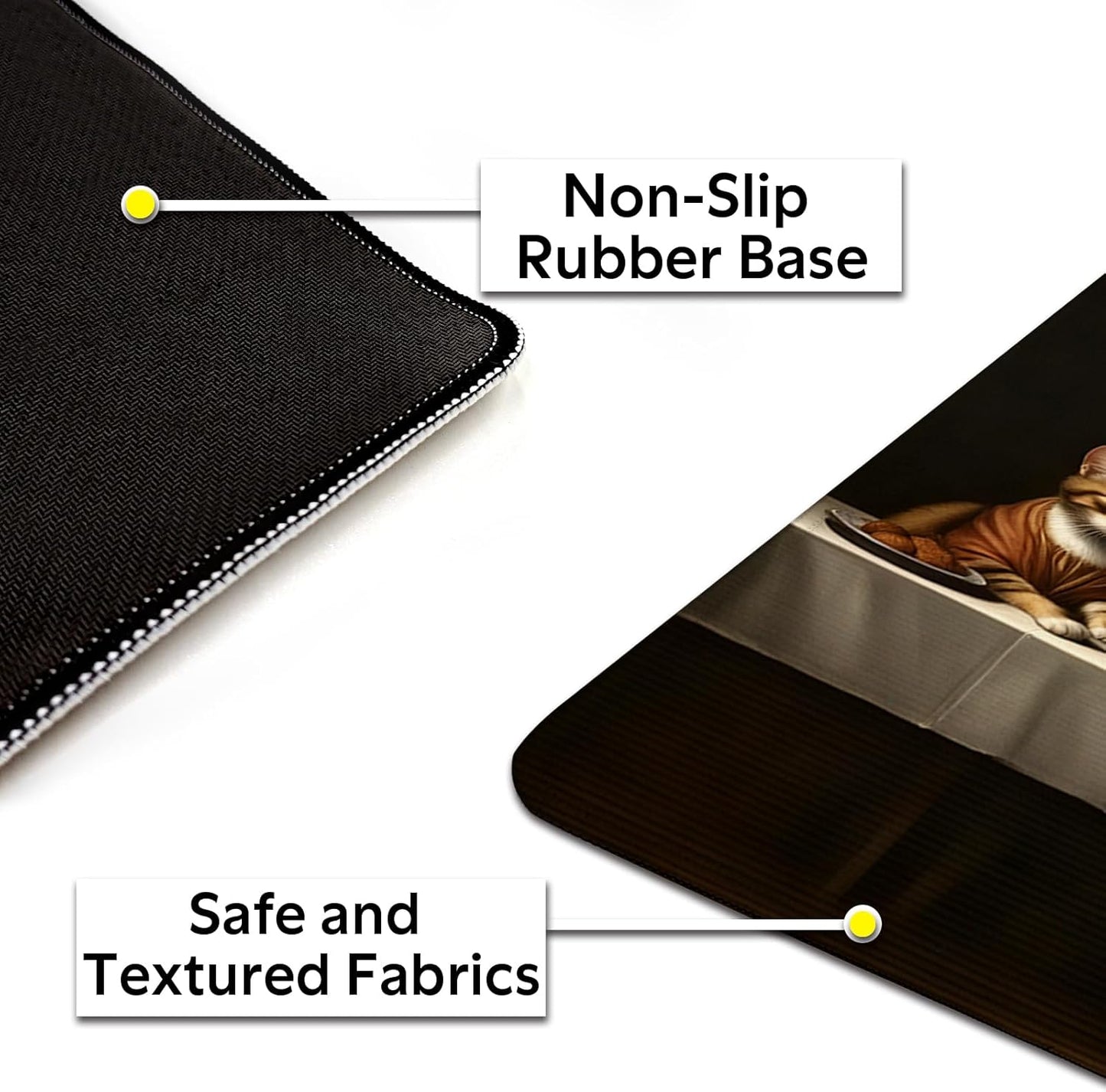 Artistic Cat Last Supper Mouse Pad, Adorable Cats in Religious Scenario Mousepad - Large Non-Slip Desk Mat for Office, PC, Laptop - 35.5"x15.7" x 3mm