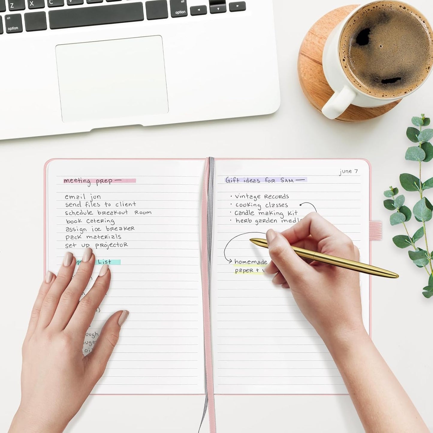 &And Per Se Lined Journal Notebook, 160 Pages, A5 5.7 x 8 inches College Ruled Thick Paper Notebook Journals for Writing, Hardcover Notebooks for Women Men Office School (1 Pack, Pink)