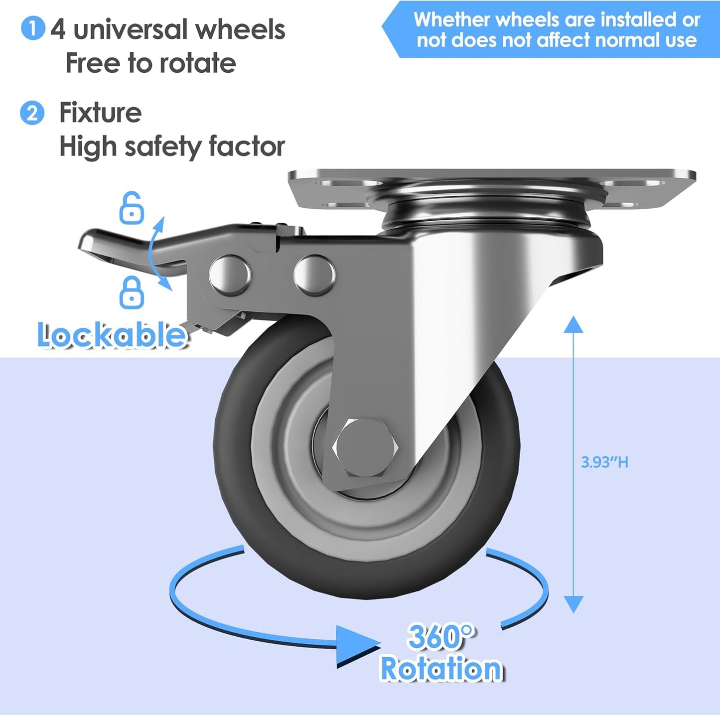 Aobabo Garage Storage Cabinet with Wheels, Metal Storage Cabinet with 5 Adjustable Shelves for Garage Home, Black&Silver,71" H*34''W*18''D,Required-Assembly,