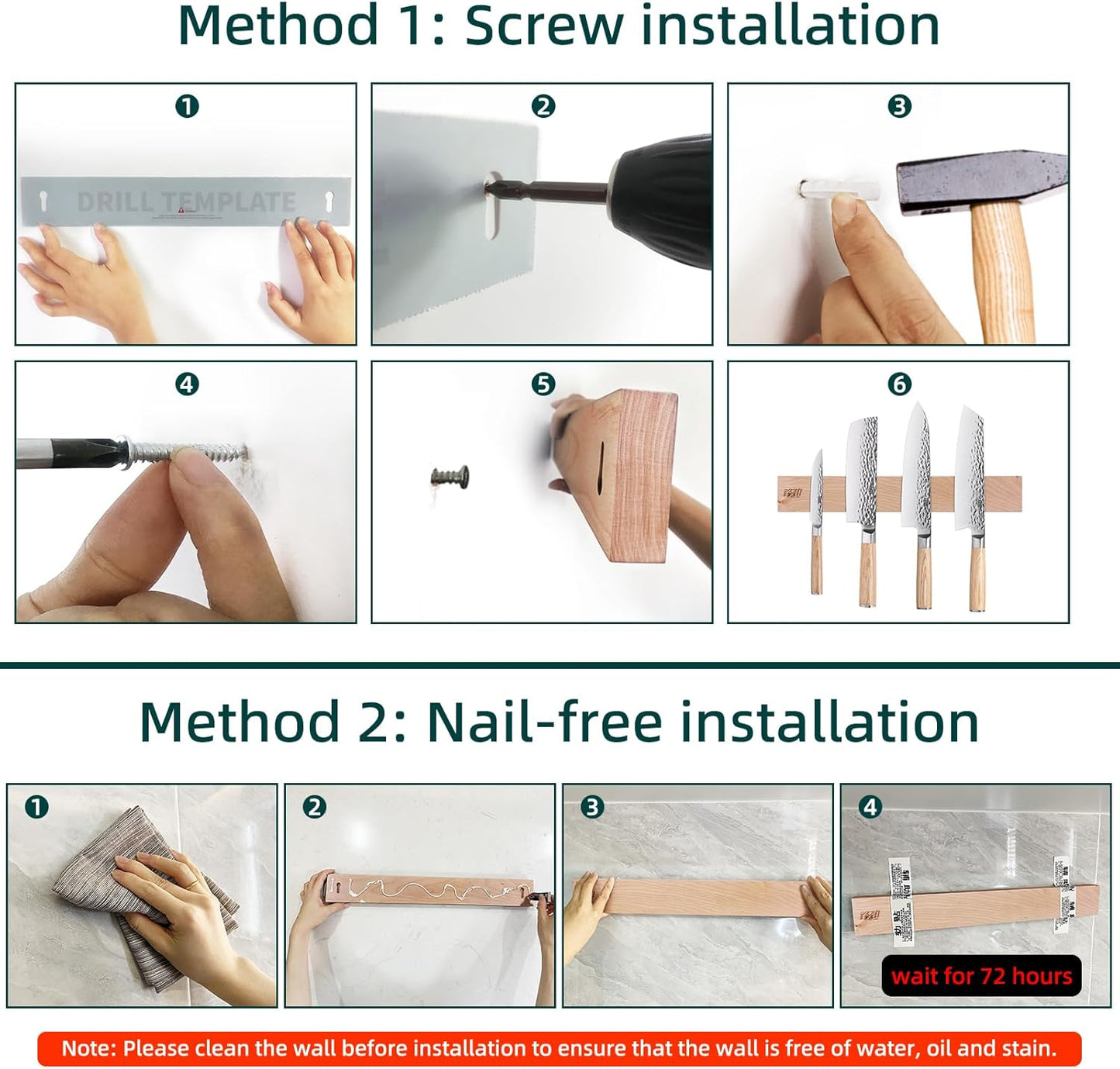 FINDKING Wood Magnetic Knife Strip, Magnet Utensil Holder for Wall, Refrigerator, Wooden Rack for Kitchen Knives, No Drill (Beige, 16 Inches, Without Knives)