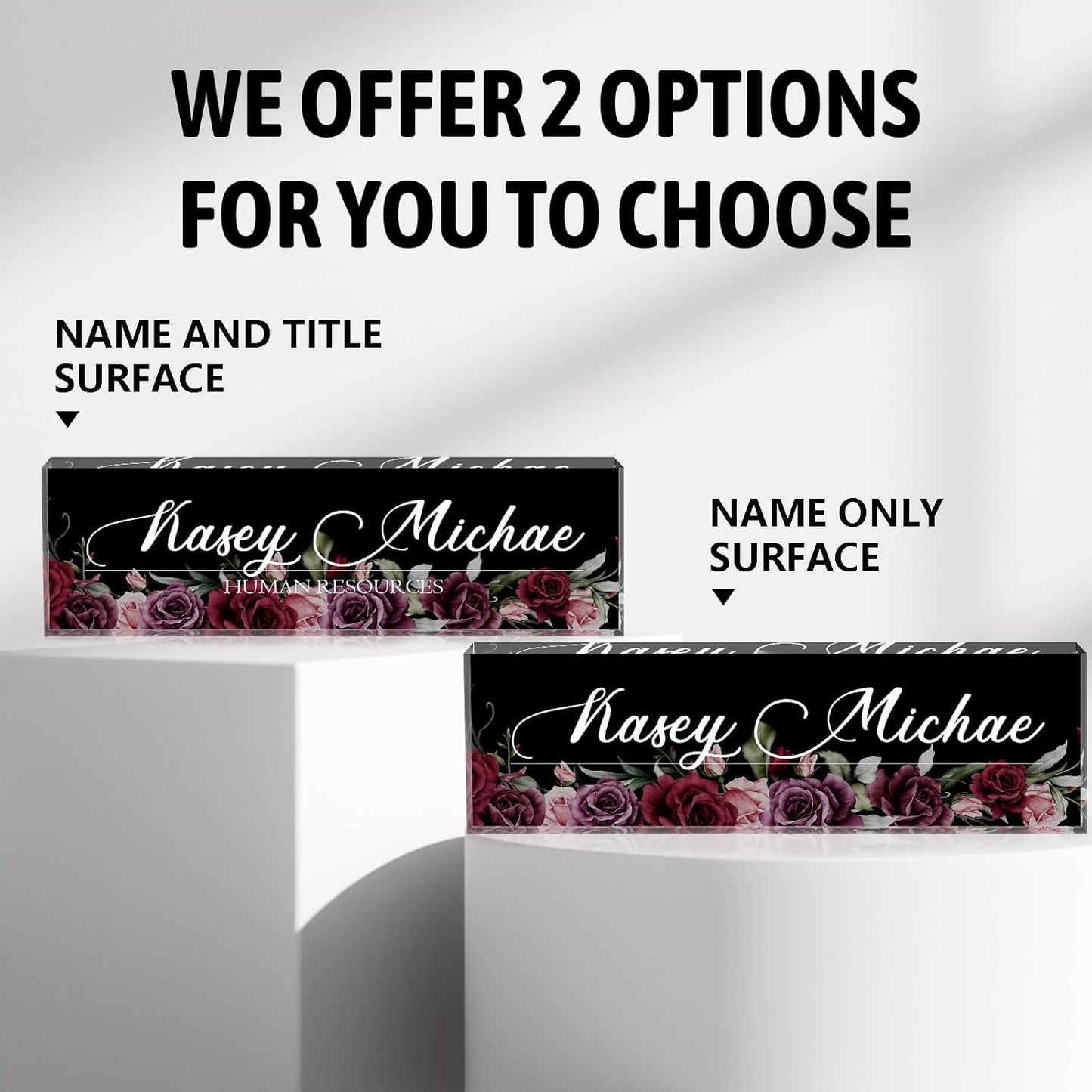 Desk Name Plate Personalized, Personalized Name Plate for Desk, Office Desk Decor The Office Gifts for Women Men, Acrylic Desk Accessories Employee Appreciation Gifts for Boss, Manager, Teacher