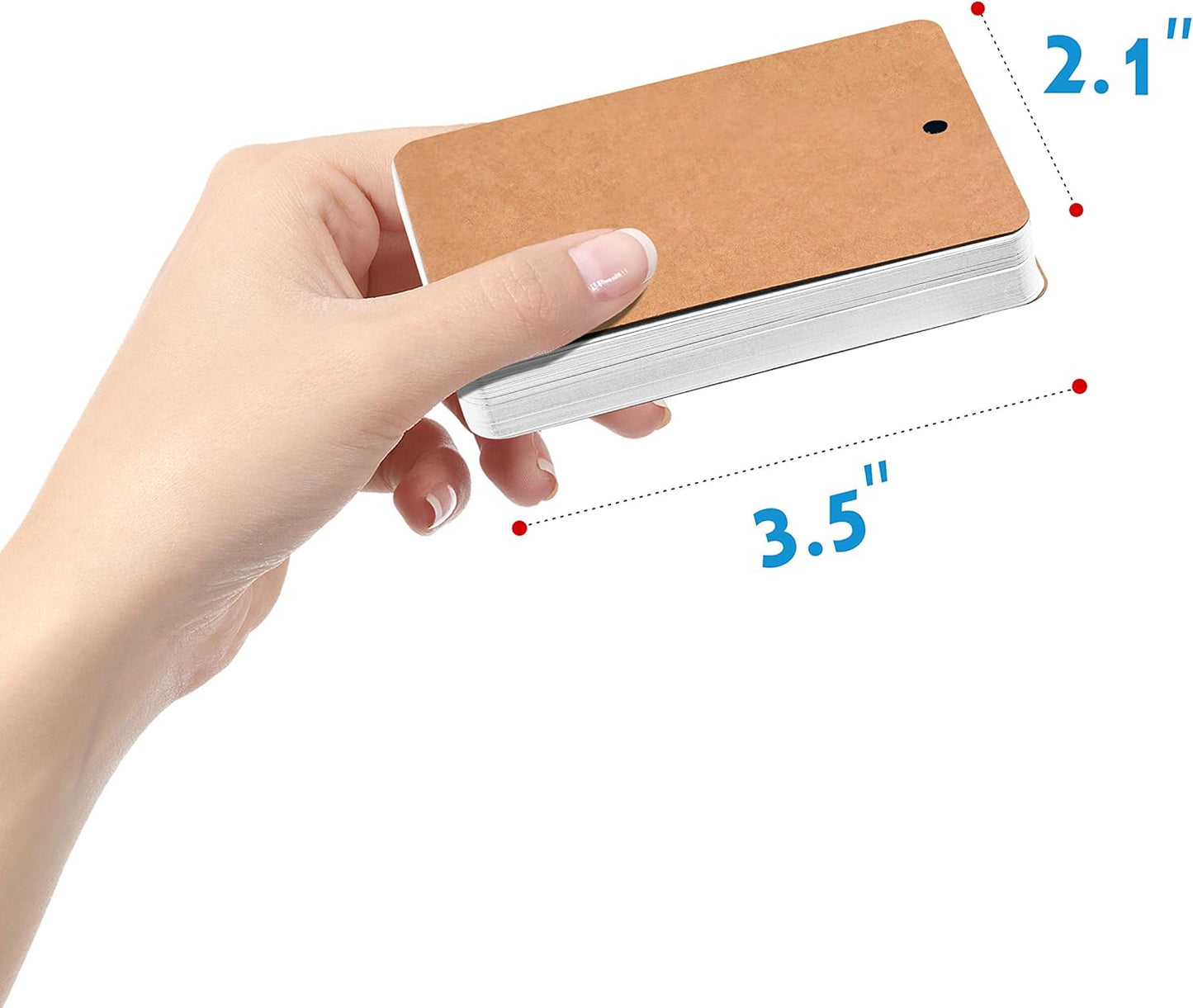 300 Pcs White Blank Customizable Index Flash Study Note Card Pad Kraft Paper with Binder Ring (50 Sheets per Set)