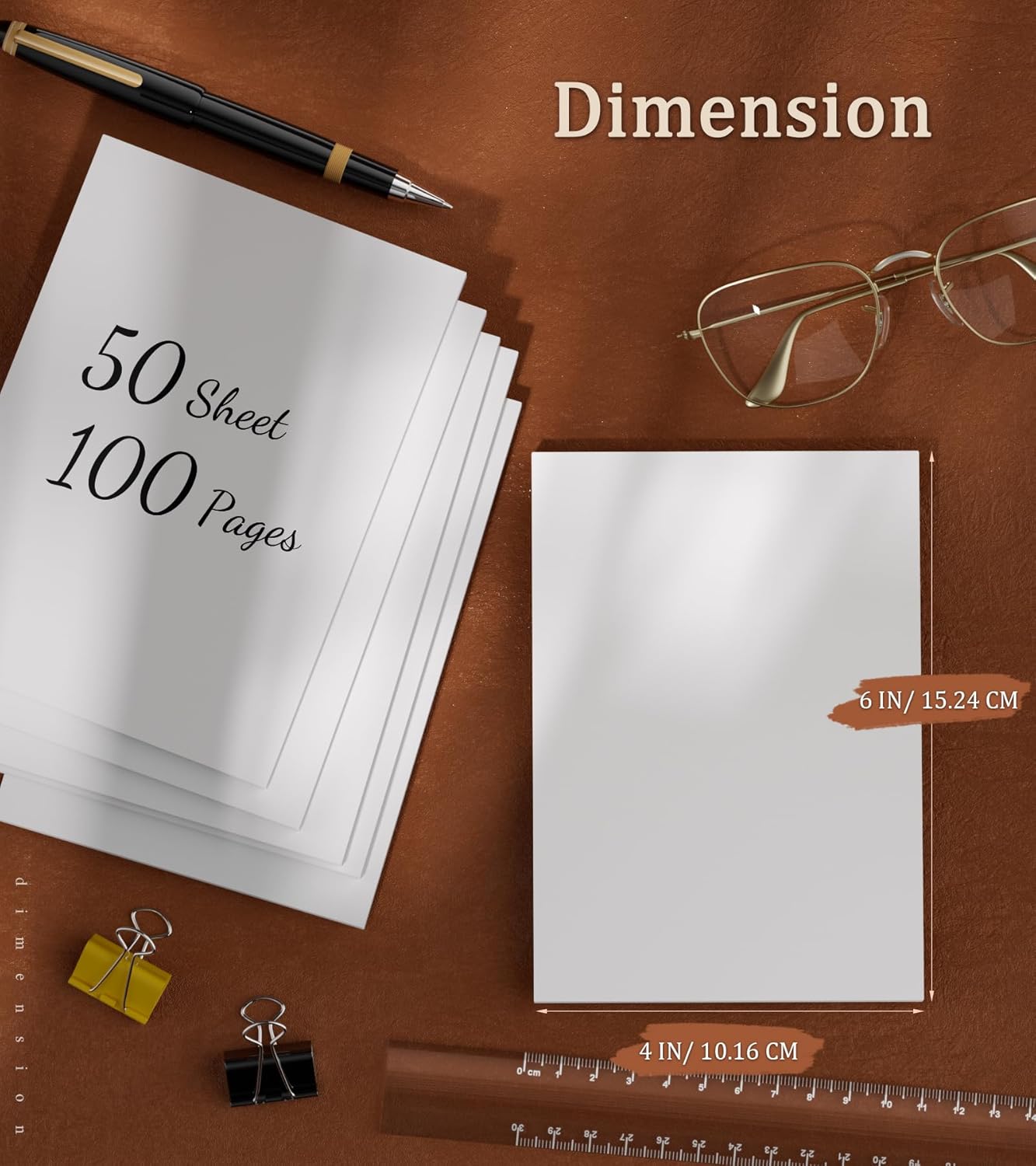 Notepads 4x6 - Blank Memo Pads - 50 Sheets per Notepad - Set of 6, Small Writing Pads White Paper - Server Memo & Scratch Note Pads 4x6'' for Work, Mini Pocket for Office School Supplies Writing Notes