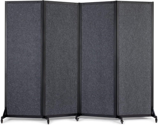 Room Partition,Office Divider,Portable Commercial Screen Dividers,Privacy Partition Separator,Classroom School Dividers,8'5"W x 6'7"H,4 Panel,Grey