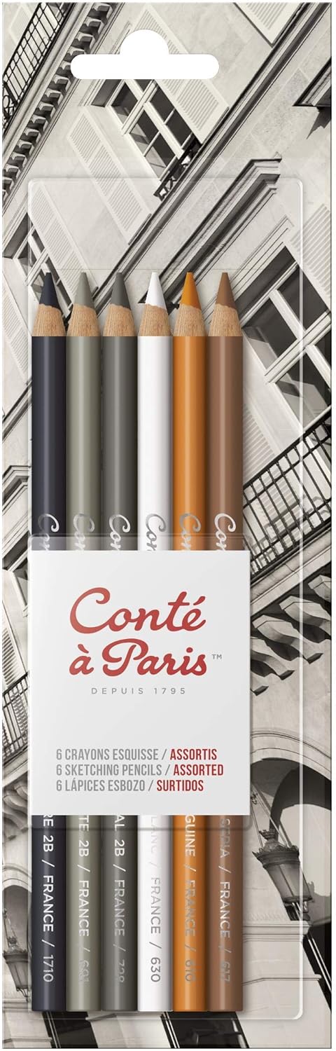 Conté à Paris 6-Count Sketching Pencils Set
