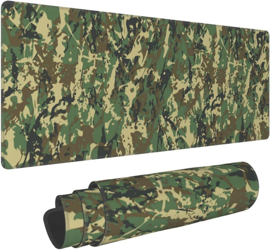 XL Large Gaming Mouse Pad, Abstract Military Camouflage Full Desk Mousepad with Stitched, Long Non-Slip Base Camo Keyboard Pad, PC Laptop Computer Mat Gifts for Women Office Decor, 31.5 * 11.8 in