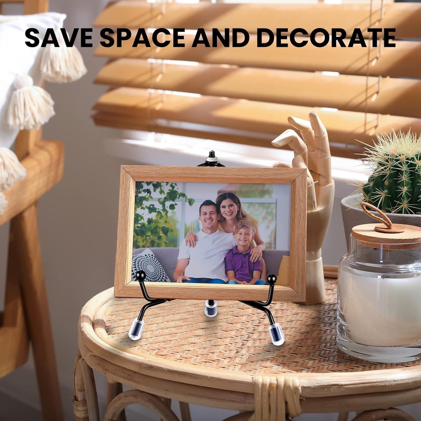 Chumia 18 Pcs Anti Slip Plate Stands for Display, Black Iron Easel Plate Holder Picture Frame Holder Stand for Display Decorative Photo Tabletop Artwork (6, 8, 10 Inch)