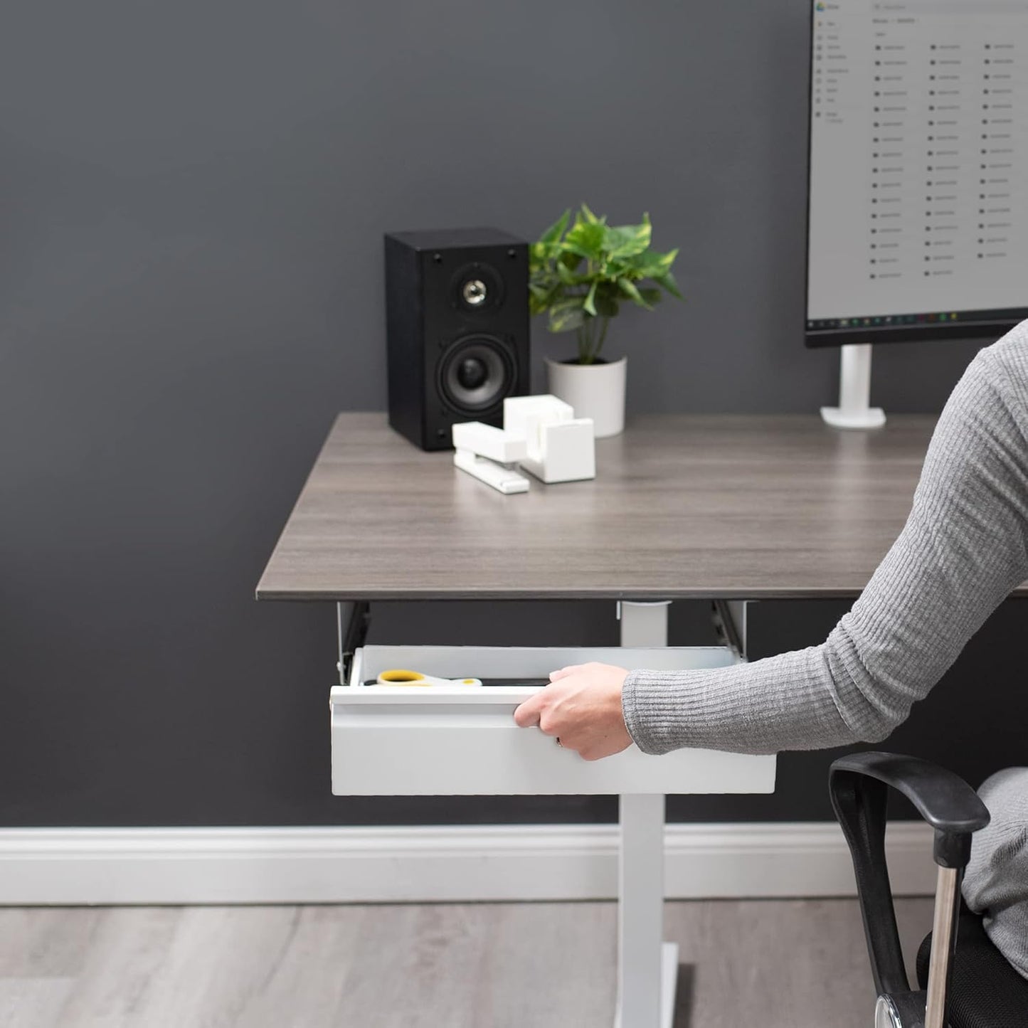 VIVO 16 inch Under Desk Slide Out Drawer without Shell, Home Office Storage Organizer, White, DESK-AC03A-W