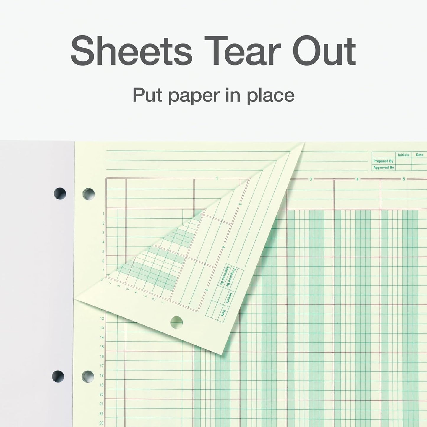 Adams Columnar Analysis Pad, 5 Column Ledger, 8.5" x 11", 100 Pages (50 Sheets), Green, 3 Hole Punch, for Accounting, Bookkeeping & Data (ACP85115)