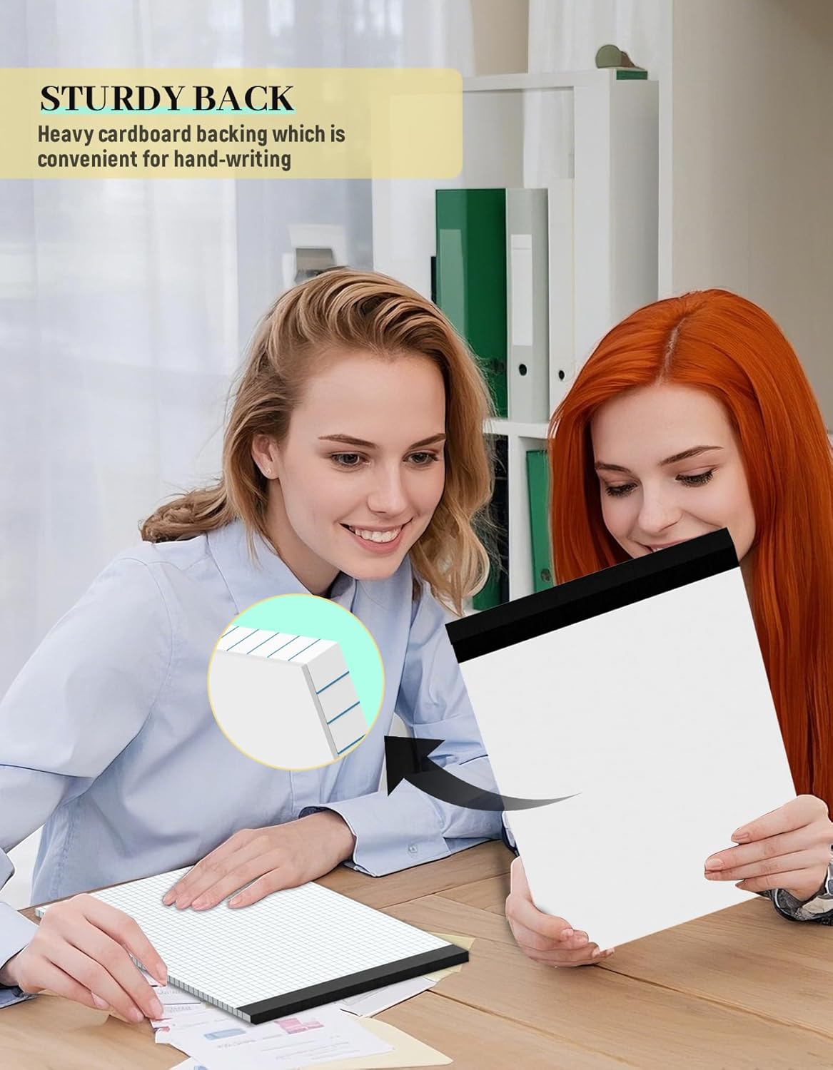 Graph Paper 8.5 x 11, 6 Pack, 4x4 Graph Ruled, Grid Paper 8-1/2 x 11, Blueprint Quadrille Pad 8.5'' x 11'', Easy Tear Off Graph Paper Pad White Grid Notebook, White Draft Paper 25 Sheets/Pad