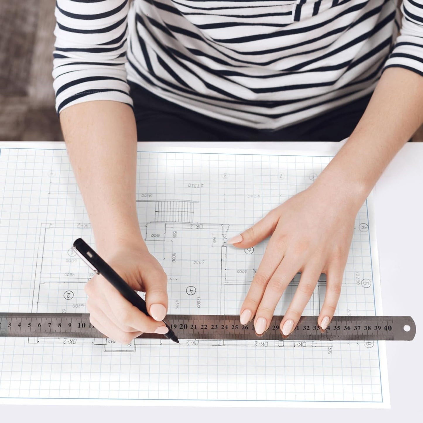 Graph Paper Pad for Blueprint Drawings, Drafting, Engineering Drawing, and Planning - Graph Paper 8.5x14 Blueprint Quadrille Grid Paper Pads with Blue Lines, High Brightness 50 Sheets (5-Pack)