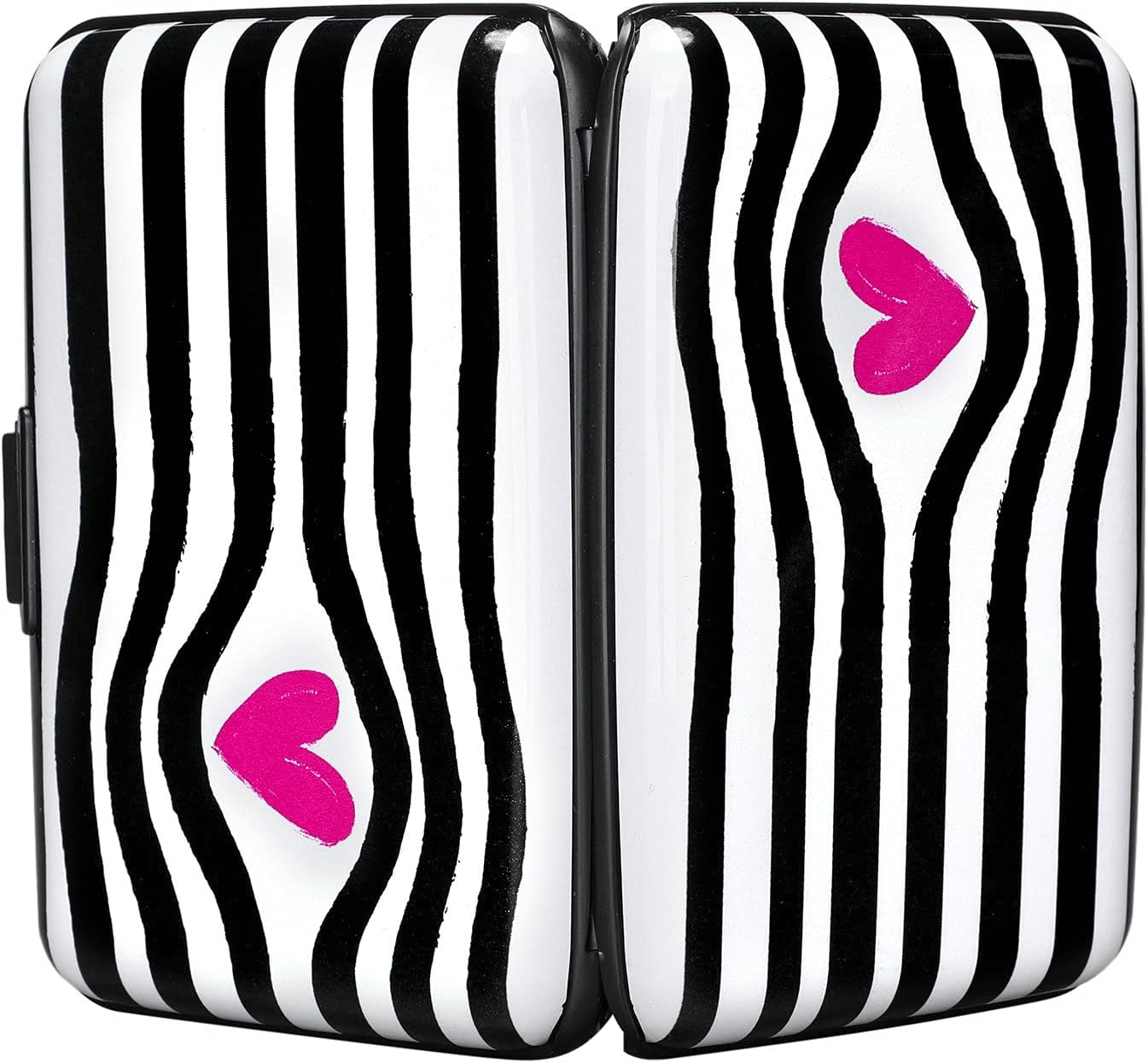 ELFISH Mini RFID Aluminum Wallet Credit Cards Holder Business Card Case Metal ID Case for Men Women (Eye heart)