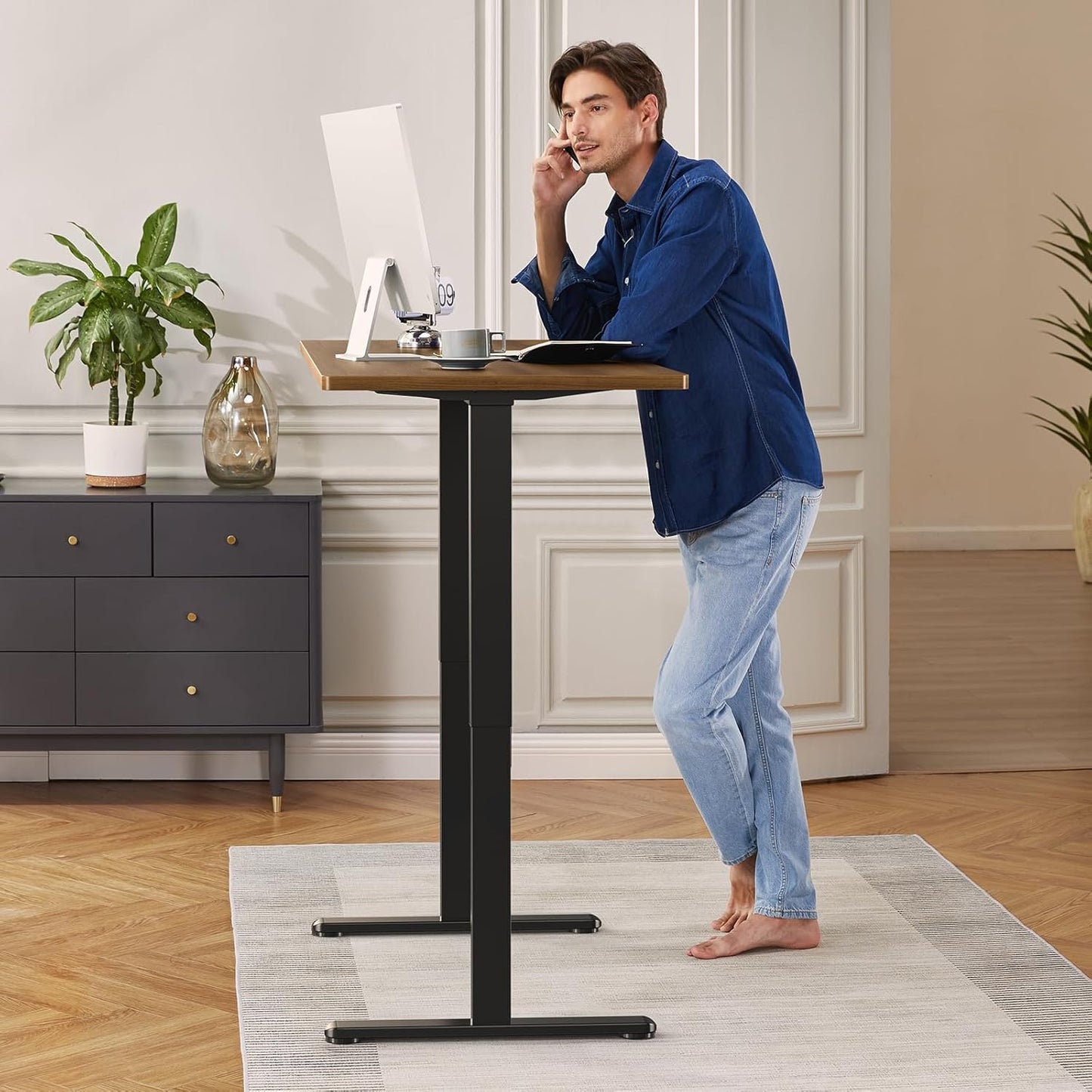ErGear Dual Motor Standing Desk Frame 264 lbs Weight Capacity, 4 Memory Height Settings, Electric Adjustable Legs Compatible Desktop Size 44″-90″, Stand up Desks Frame Workstation, Black Frame Only