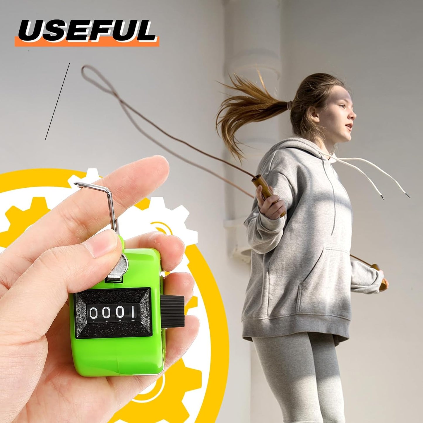 12 Pcs Handheld Tally Counter, 4 Digit Number Clicker Counter, Metal Hand Mechanical Register for Coaching, Knitting, People, Golf and Row