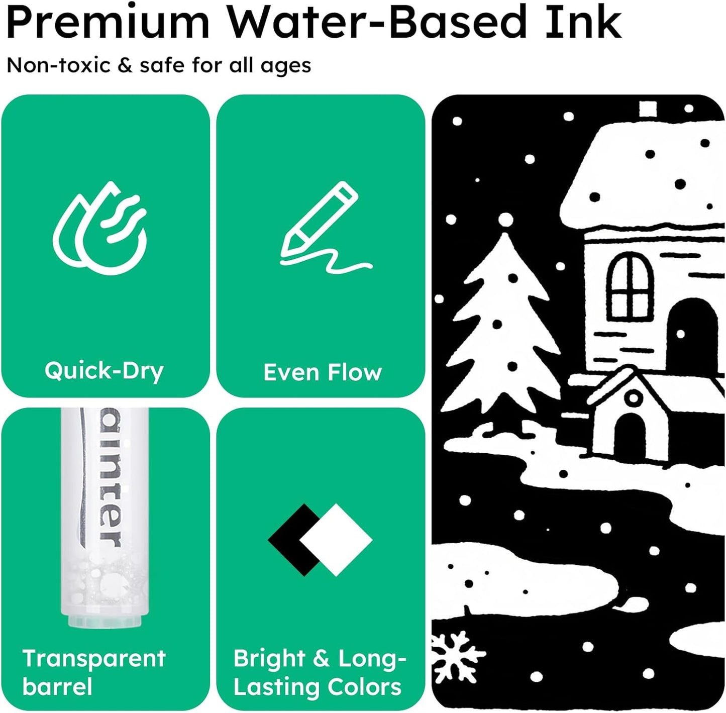 AKARUED White Acrylic Paint Markers, 8 Pack Acrylic White Paint Pen Sets for Rock Painting, Wood, Stone, Glass, Ceramic, Paper, Drawing, Art Projects, DIY Crafts, Water-Based ink, 2-3mm Medium Tip