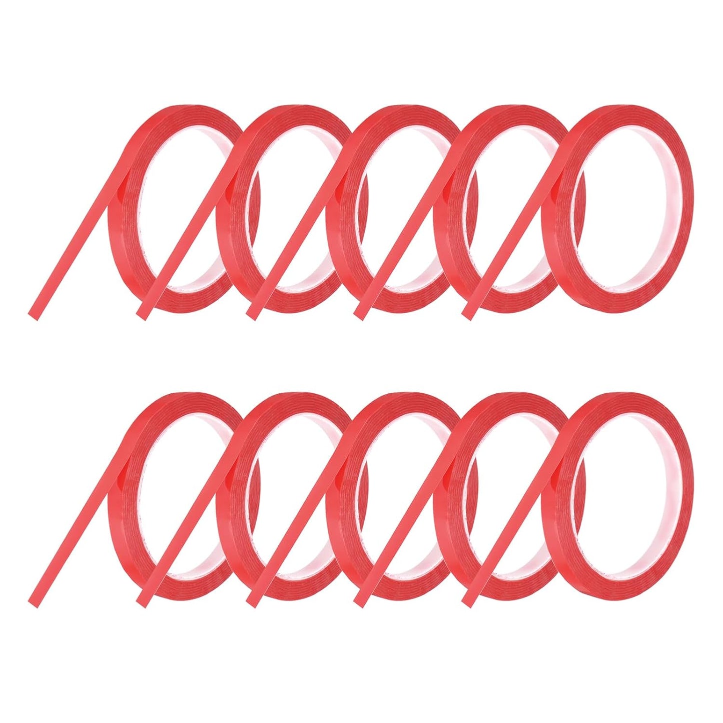 MECCANIXITY 10 Rolls Whiteboard Tape Graphic Chart Tape 10mm 54.7 Yard Art Tape Thin Self-Adhesive Pinstripe Tape Masking Tape for Gift Wrapping Craft Supplies, Red