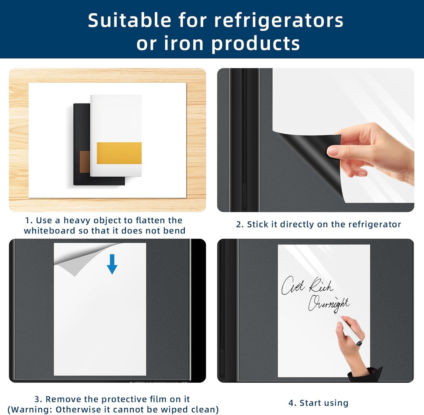 Magnetic Dry Erase Whiteboard for Refrigerators, 18" x 24" White Board on Wall for Organizer and Planner, Kitchen Fridge Shopping List with Marker, Magnetic Eraser and Magnets