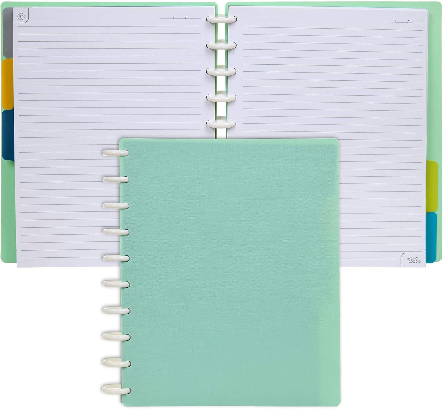 Talia Discbound Notebooks, Planner, Customizable, (Sage Green, Midsize (7.5in x 9.75in))