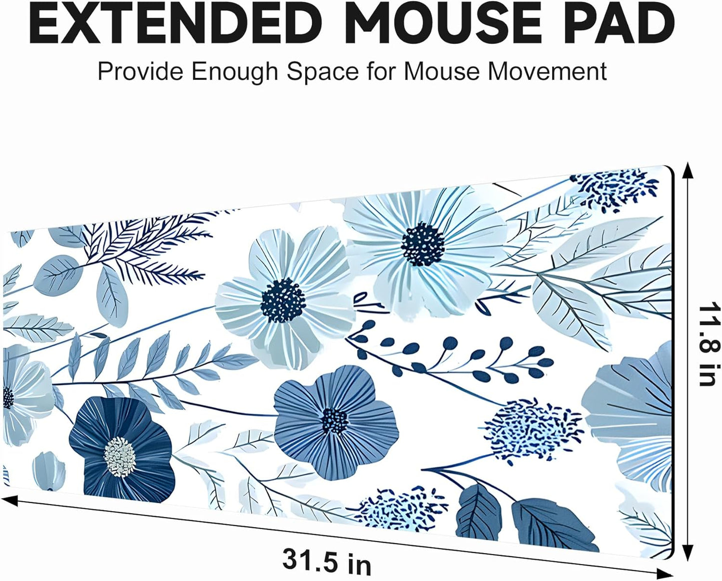 Large Gaming Mouse Pad (31.5"x11.8") - XXL PU Leather Waterproof Desk Mat with Non-Slip Rubber Base for Keyboard, PC & Office