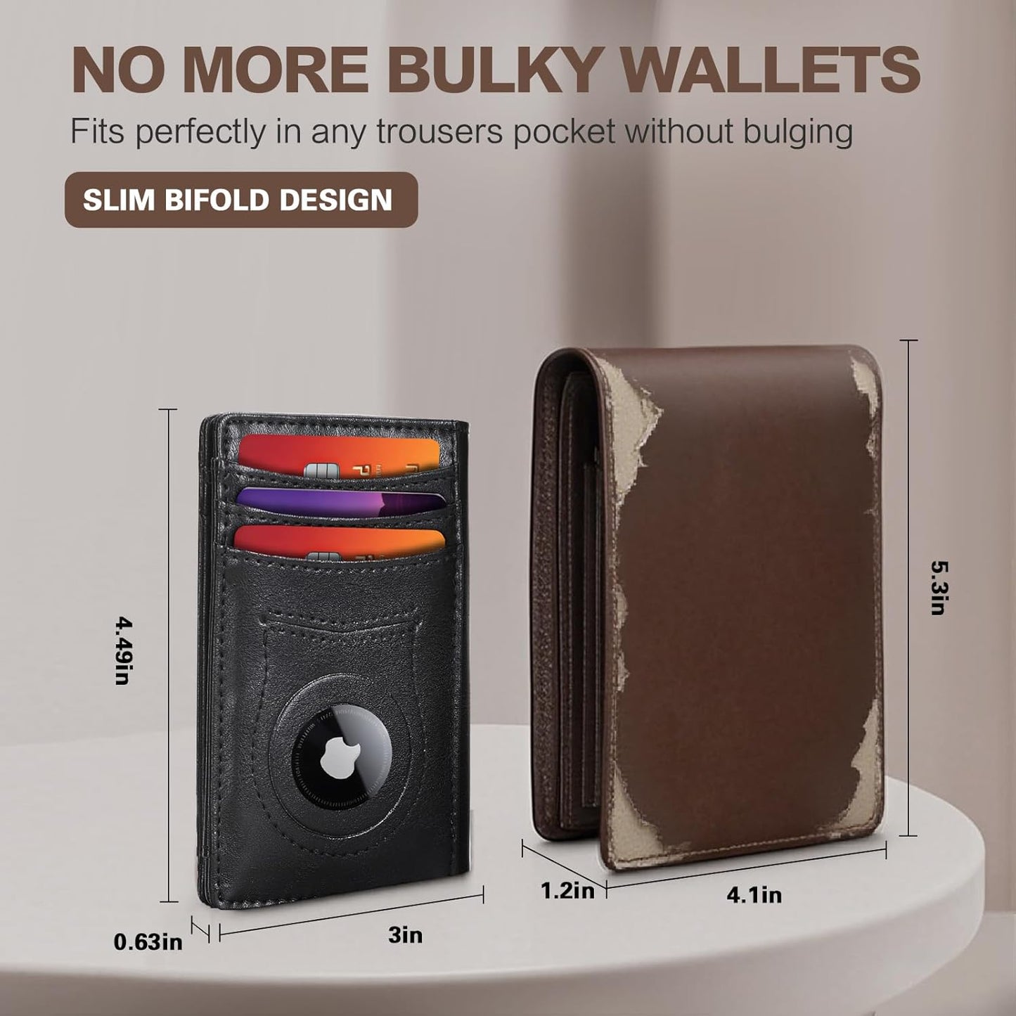 Slim Wallet for Men Credit Card Holder Wallet RFID Blocking Bifold Mens Slim Wallet,Thin Minimalist Front Pocket Mens Leather Wallets,Smart Security Mini Small Compact Wallet & Money Clip