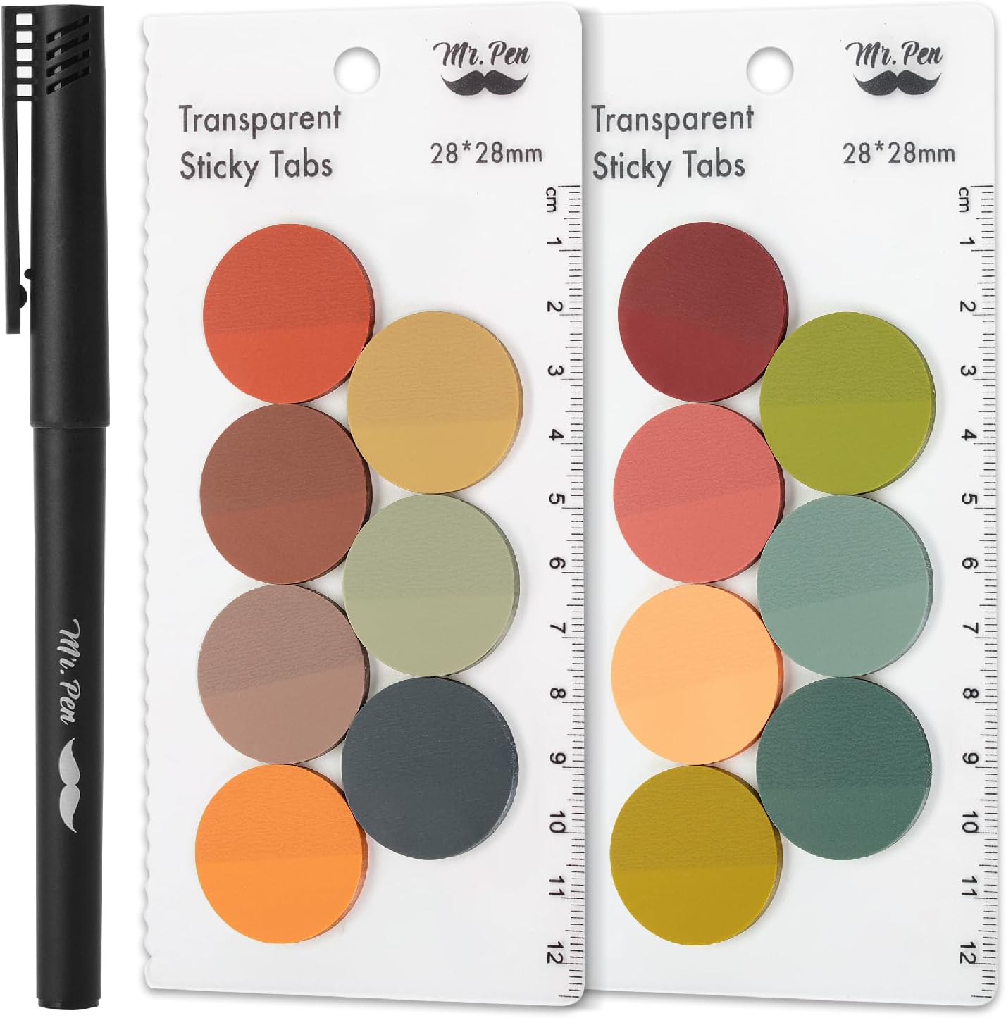 Mr. Pen- Transparent Sticky Note Set, 560Sheets, Colorful, Round Transparent Sticky Notes Set