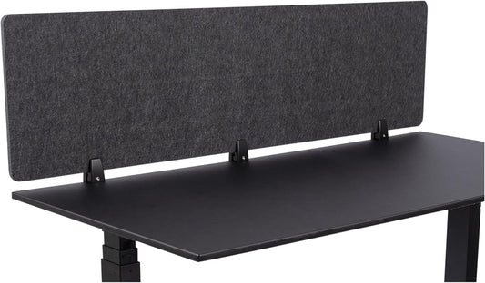 Stand Up Desk Store ReFocus Raw Clamp-On Acoustic Desk Divider Mounted Privacy Panel to Reduce Noise and Visual Distractions (Anthracite Gray, 59" x 16")