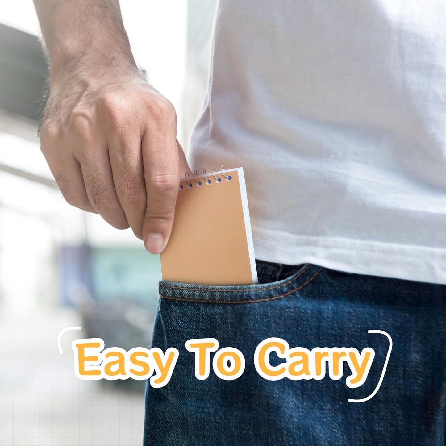 Teling 50 Pcs Spiral Graph Paper Memo Pads Bulk 3x5 Inch Small Note Pads Top Spiral Pocket Graph Notebook 75 Pages Mini Grid Steno Notepads for Writing Sketching Drawing School Office Work Supplies