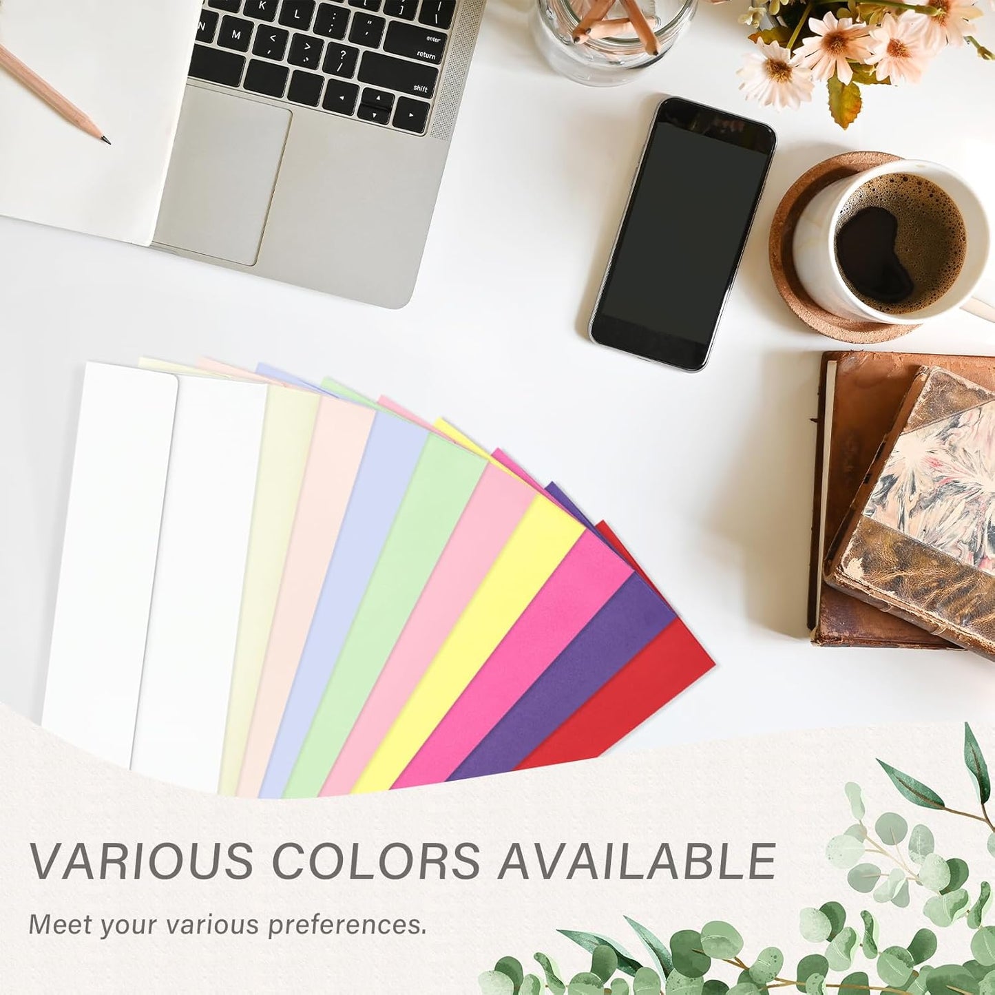 200 Pack #10 Colored Envelopes Letter Size, Colorful Business Envelopes Self Seal for Business, Invoices, Letter Mailing, Office Checks, 4 1/8 x 9 1/2 Inches