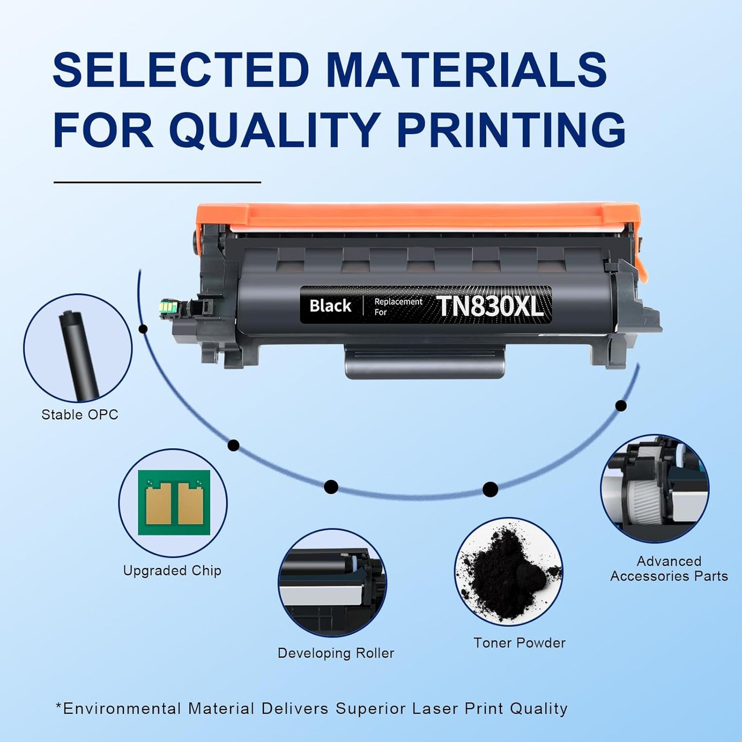 TEINO Compatible TN830XL Toner Cartridge Replacement for Brother TN830XL TN830 XL TN 830 Toner for HL-L2460DW DCP-L2640DW HL-L2420DW HL-L2405W MFC-L2820DW HL-L2480DW HL-L2400D Printer (Black,2 Pack)