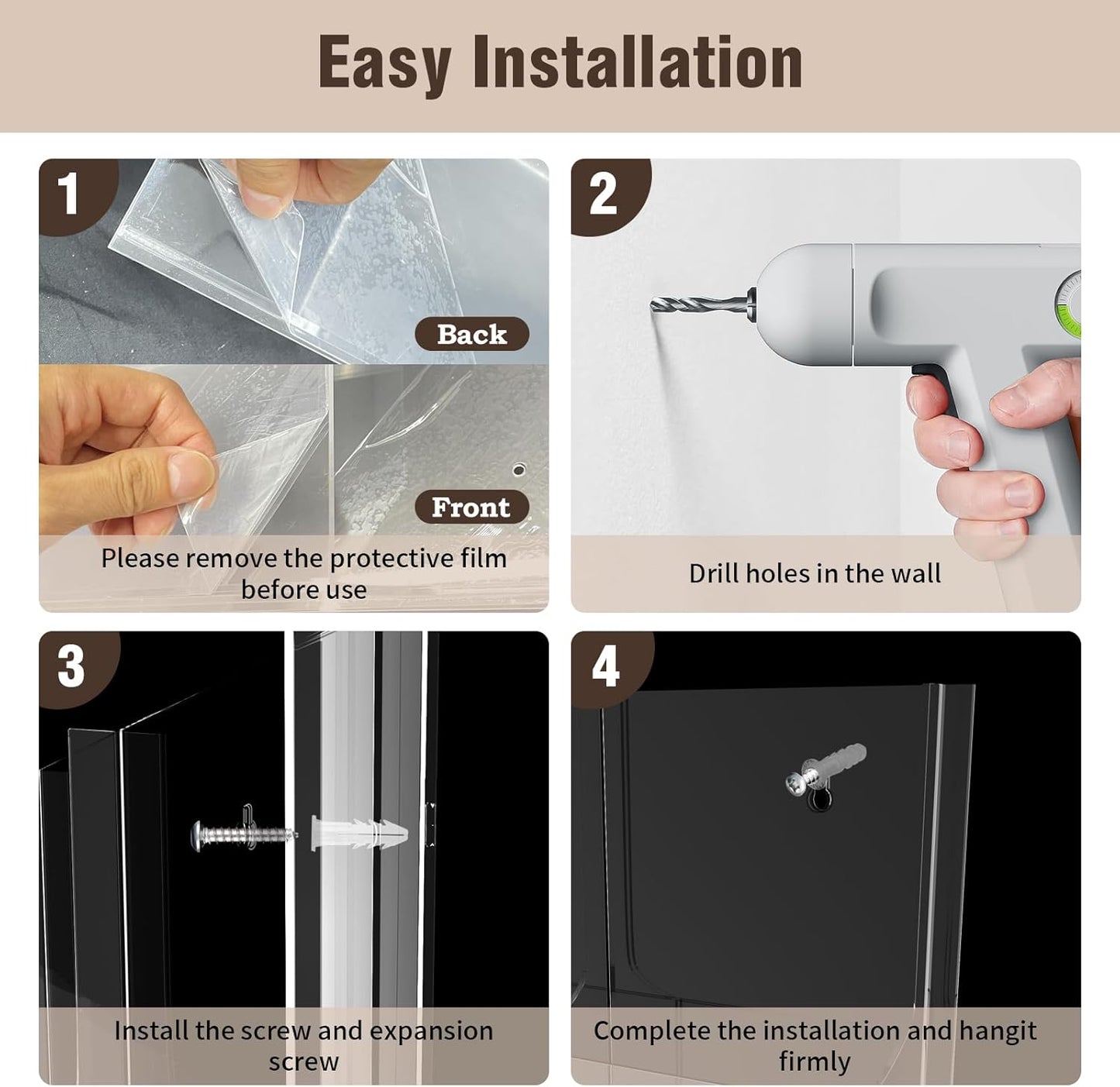 Acrylic Brochure Pamphlet Holder, 2 Magazine Holders and 4 Pamphlet Holders, Clear Brochure Display Holder Wall Mount, Trifold Flyer Rack, Literature Storage Rack for Home, Office, Waiting Room