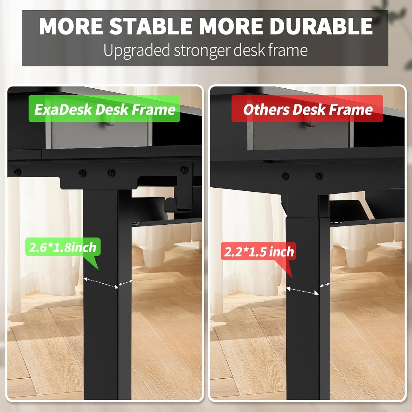 48 * 30 Inches Electric Standing Widened Desk Adjustable Height with 4 Drawers, Double Storage Shelves, Home Office Workstation Sit Stand up Desk (Classical Black)