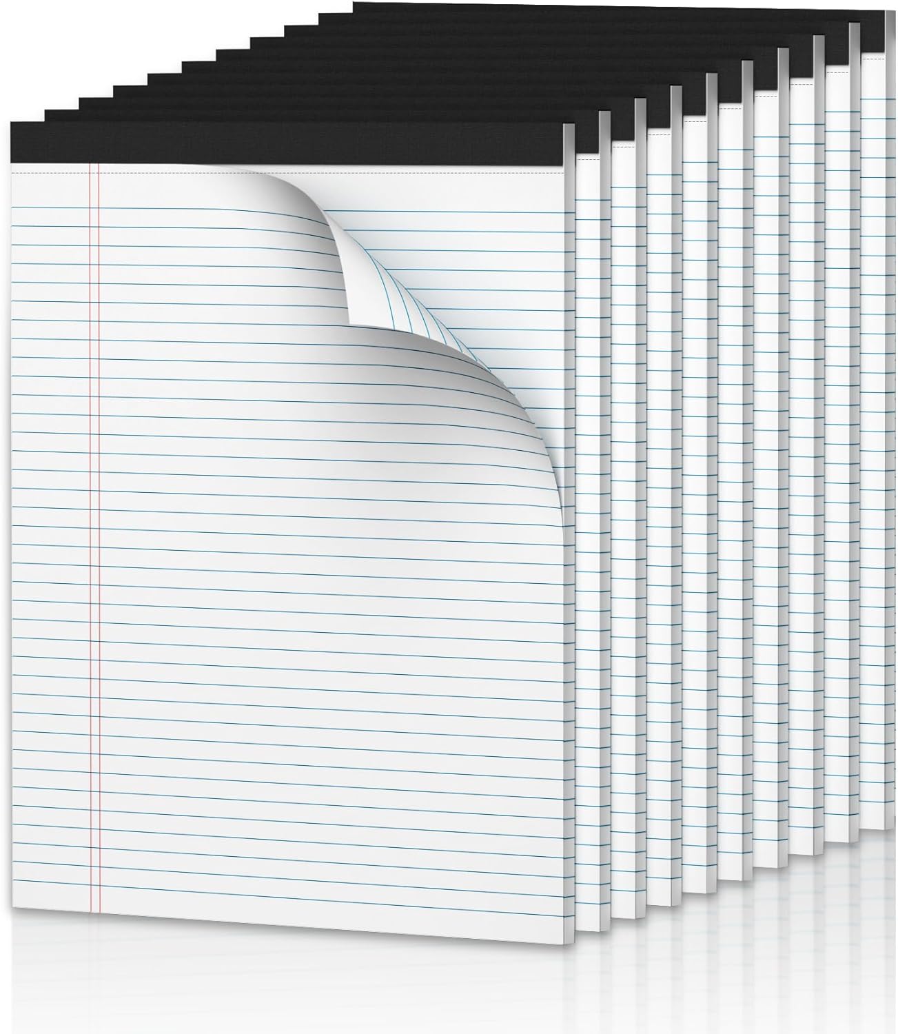 Note Pads 8.5 x 11.75 Writing Pads, 10 Pack, Double-Side Printed Lined Paper Pads Narrow Ruled White Legal Pads, 8.5x11.75 Line Note Pads, 30 Sheets Per Note Pad, Legal Notepads for Work/School/Office