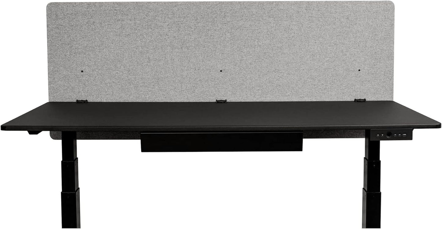 Stand Up Desk Store ReFocus Clamp-on Acoustic Desk Divider Privacy Panel That Reduces Noise and Visual Distractions (Cool Gray, 59" X 23.6")