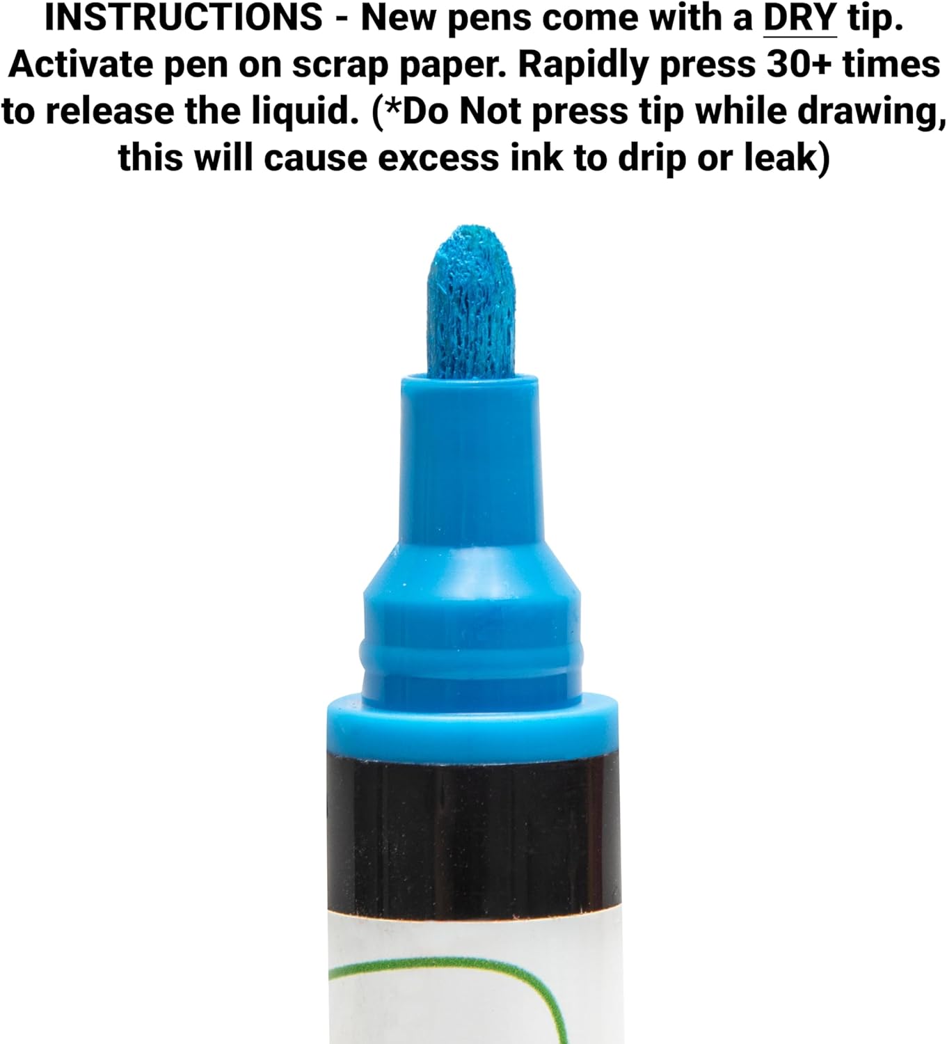 Glass Pen Window Marker: Liquid Chalk Pens for Glass, Whiteboard Markers with Washable Paint - Graduation, Car Windows, Mirror Pen, Storefront, Wedding, Parade, Party & Holiday (Blue, Fine Tip)