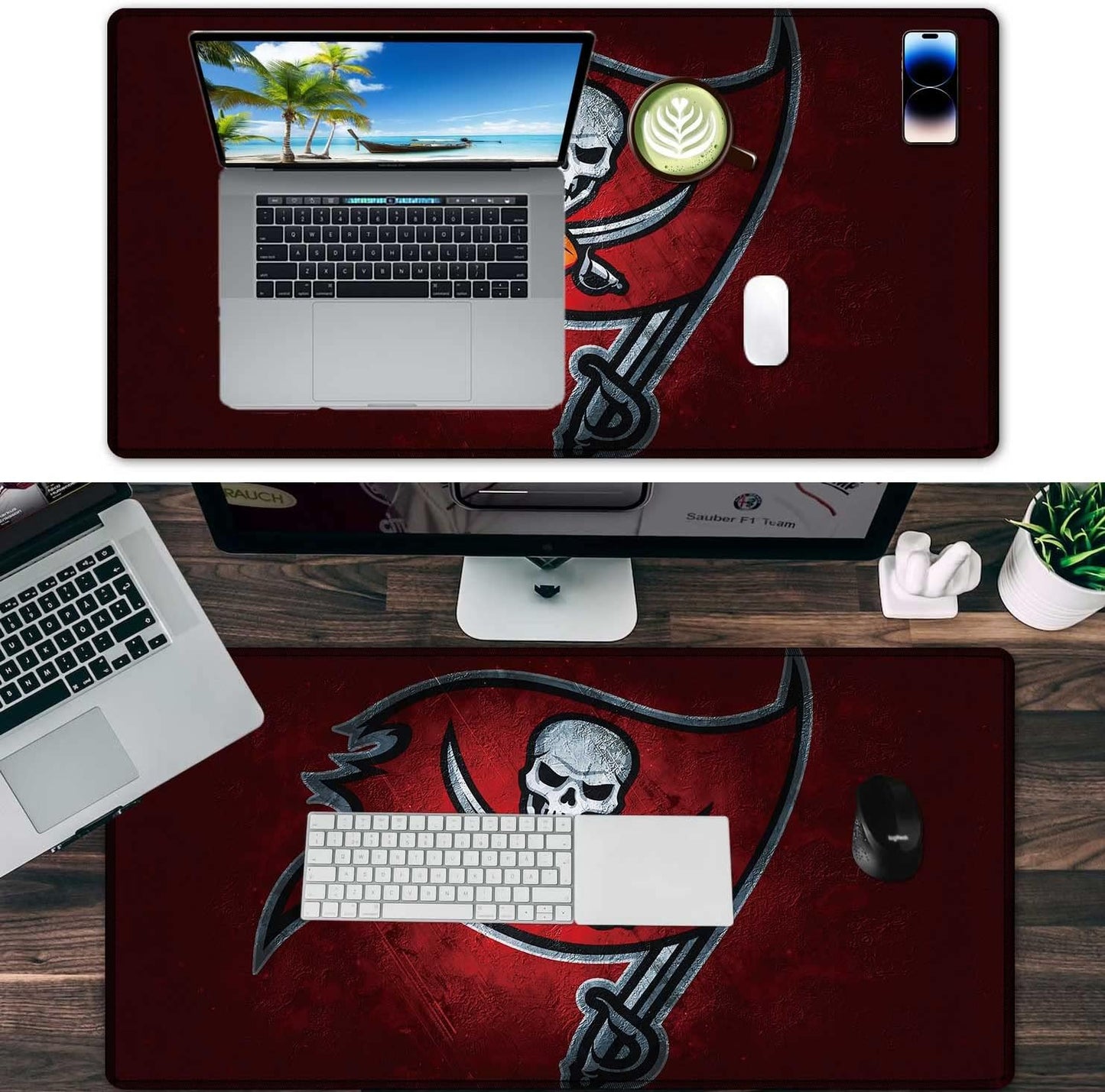 Large Mouse Pad Desk Mat for Home Office, Gaming Mousepad Extended Desk pad - Computer Keyboard Mouse Mat with Non-Slip Base and Stitched Edge Office Desk Organizers and Accessories