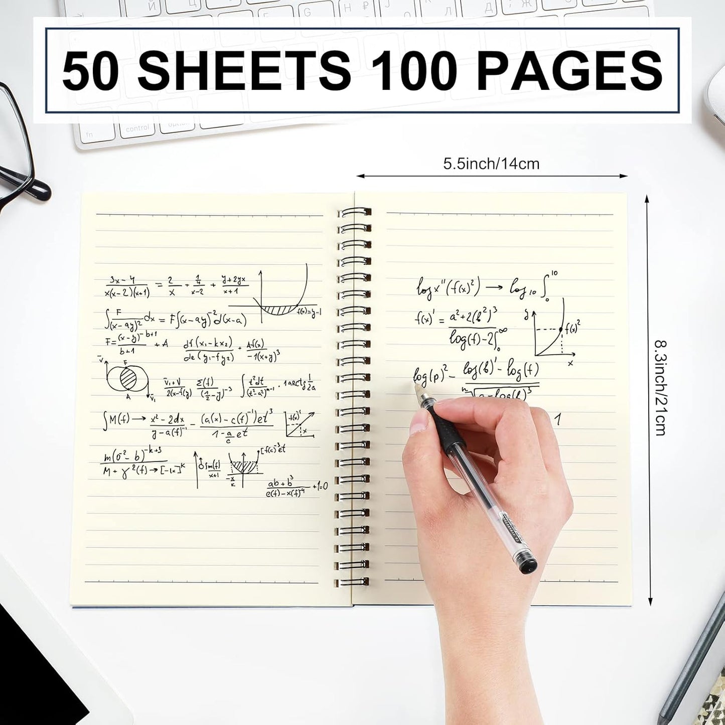 Yahenda Spiral Notebook Bulk A5 Journal Lined 8.3'' x 5.5'' Writing Composition Paper Small Notepad Subject Notebook for Students Office Business Back to School Supplies(Deep Blue,180 Pcs)