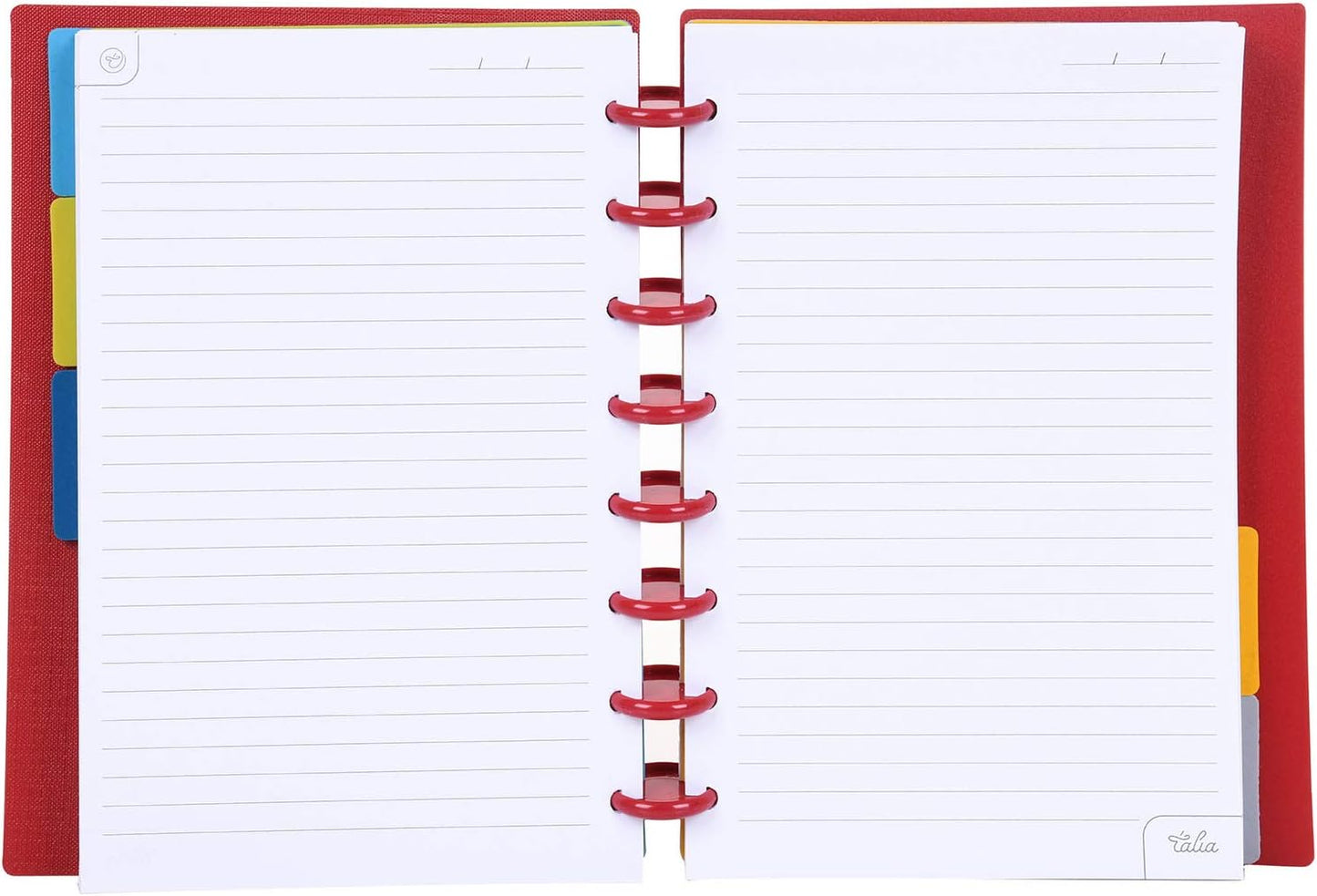 Talia Discbound Notebooks, Planner, Customizable, (Chili Oil w/Chili Oil Discs, Junior (5.5in x 8.5in))
