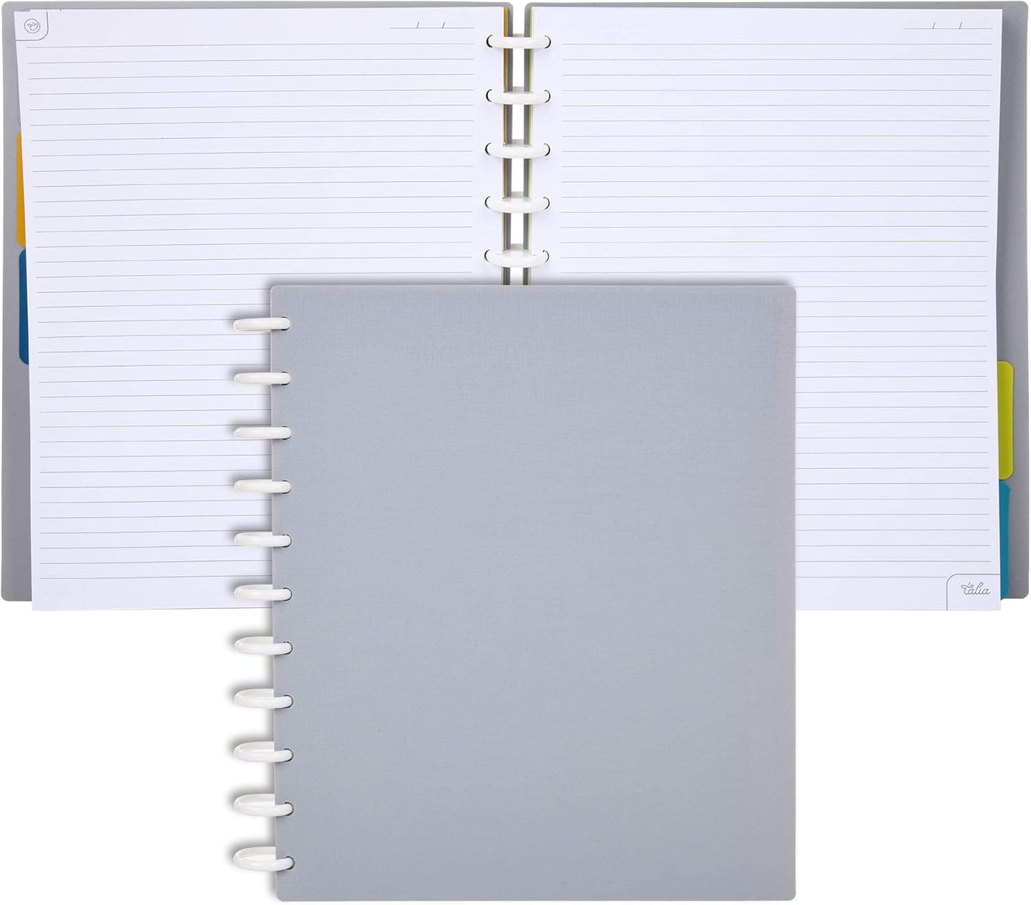 Talia Discbound Notebooks, Planner, Customizable, (Cool Grey, Letter (8.5in x 11in))