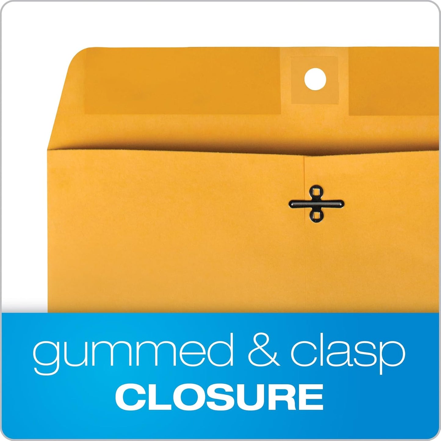 Quality Park 10 x 15 Clasp Envelopes, Clasp and Gummed Closures for Storing or Mailing, Heavy-Duty 32 lb Kraft Paper, 100 per Box (QUA37798)