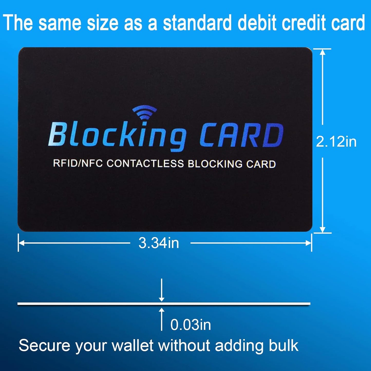 RFID Blocking Card (5 Pack) for Wallets, Slim RFID/NFC Blocker - One Card Protects Entire Wallet & Passport, Contactless Debit/Credit Card Protector, Anti-Theft Protection for Men & Women