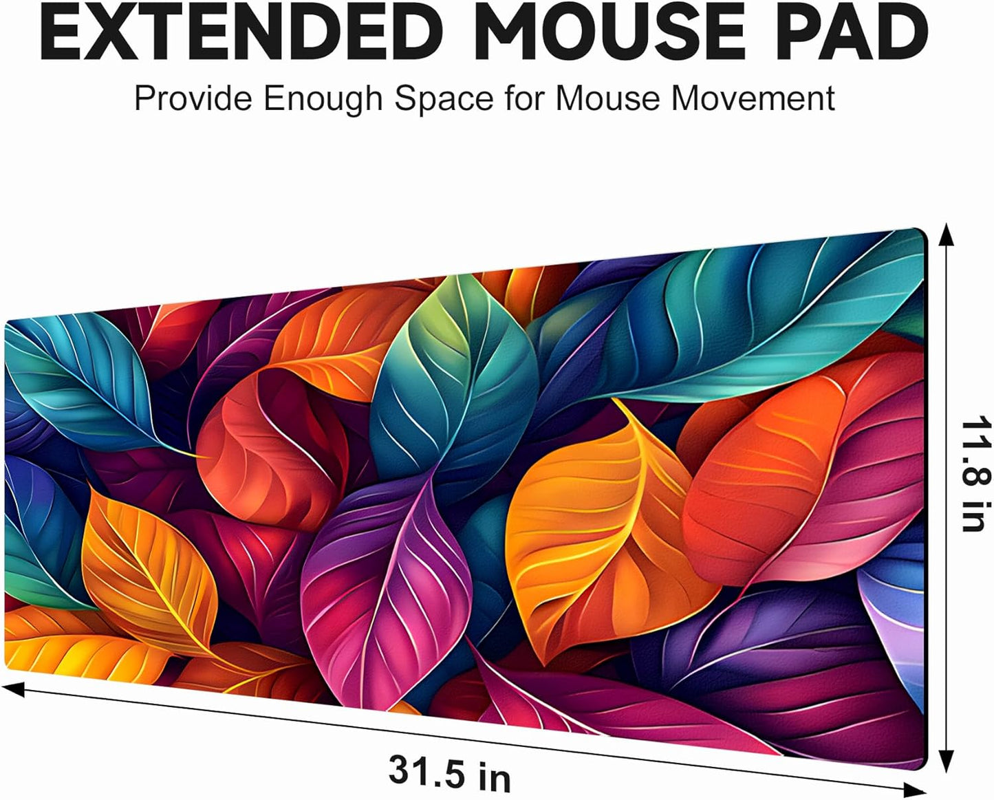 Large Gaming Mouse Pad (31.5"x11.8") - XXL PU Leather Waterproof Desk Mat with Non-Slip Rubber Base for Keyboard, PC & Office