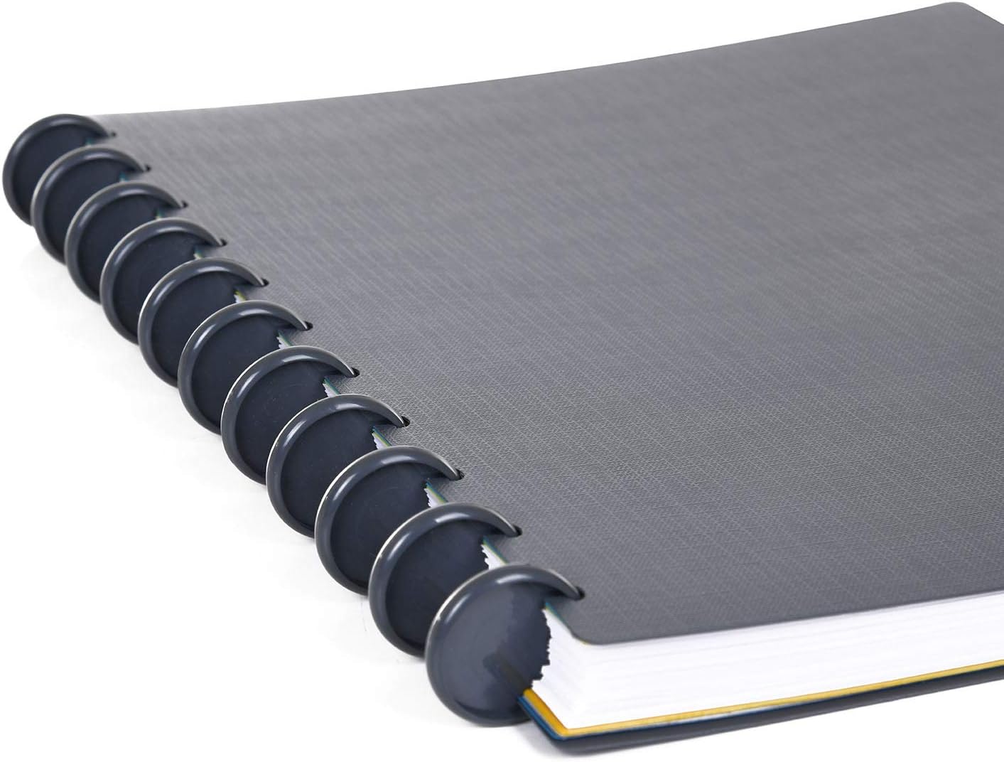 Talia Discbound Notebooks, Planner, Customizable, (Charcoal w/Charcoal Discs, Letter (8.5in x 11in))